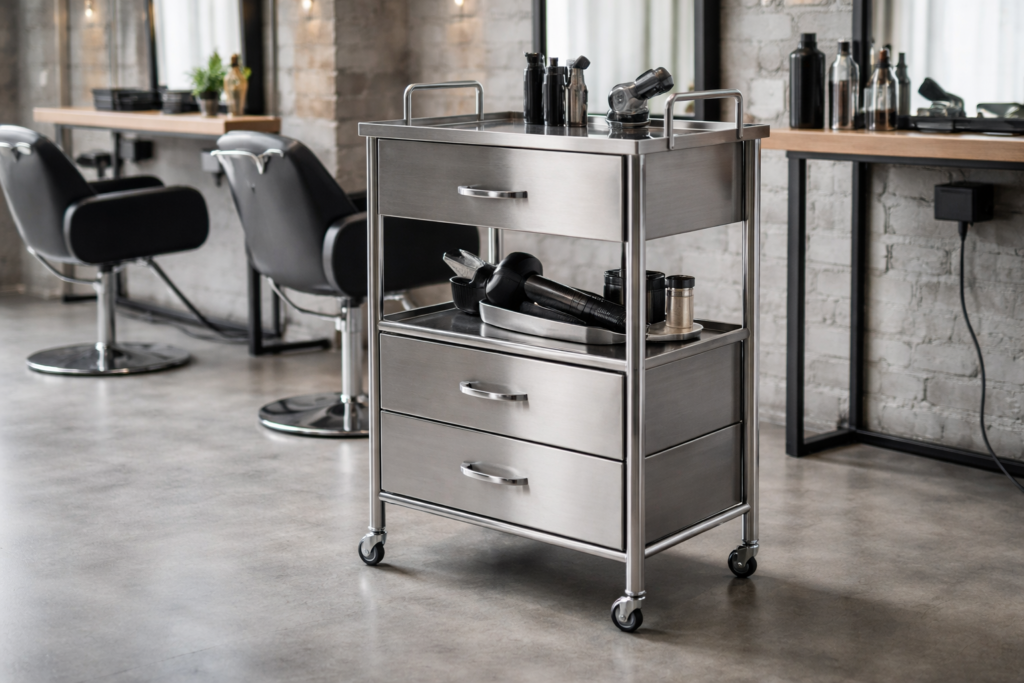 デザインに溶け込む美容室ワゴン