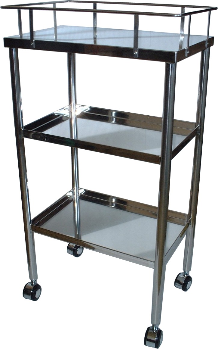 天板4方柵付き３段ワゴン