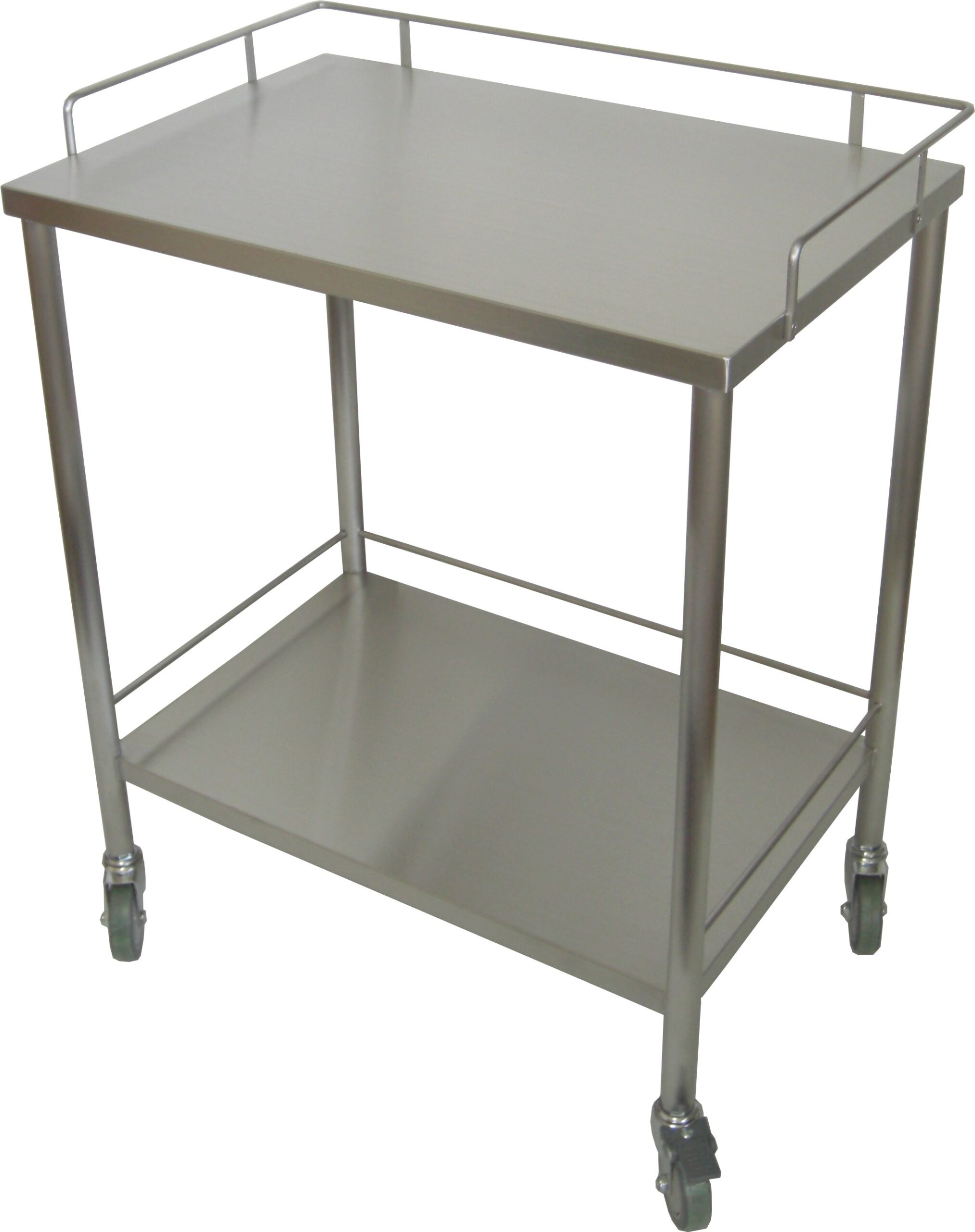 ２段共３方柵付きワゴン